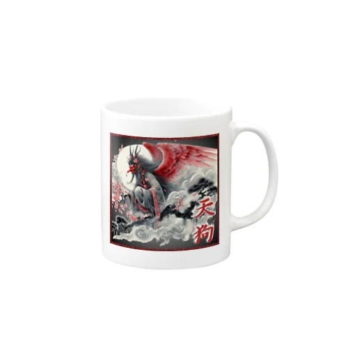 日本の妖怪　天狗の墨絵 Mug