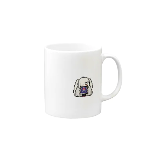 ドット絵の白髪ロング美少女 Mug