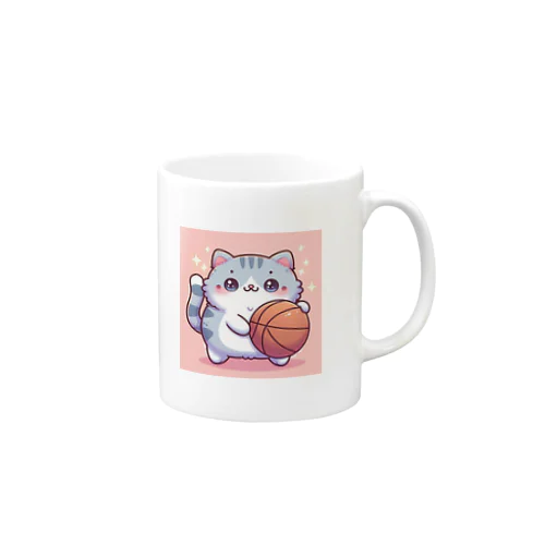 可愛いバスケ猫 Mug