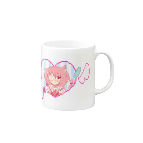 じーっと見つめる Mug