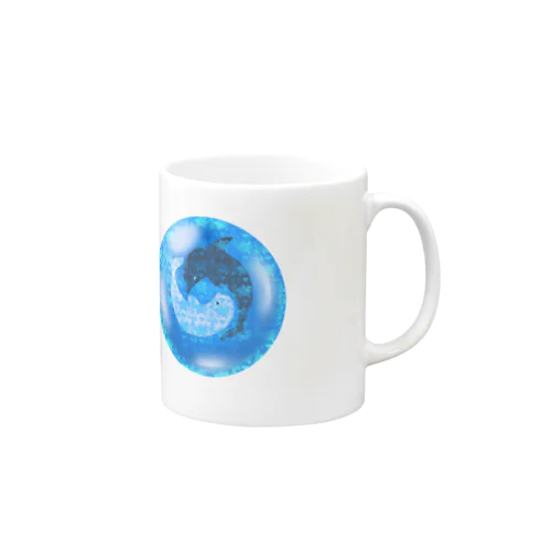 太陰大極イルカの宝石 Mug