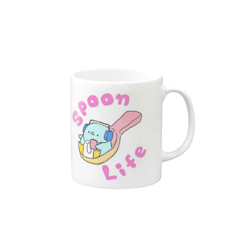 さじぺん文字カーブ Mug