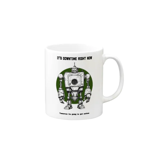 ボーッと立つレトロでジャンクなロボットくん Mug