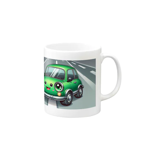 かわいい緑の車 Mug