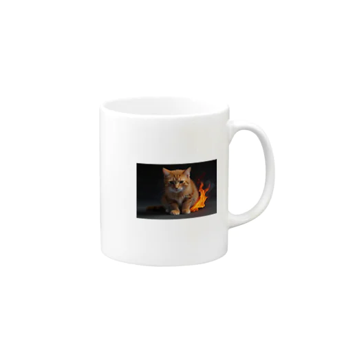 炎の守護者「炎タイプの猫」 Mug
