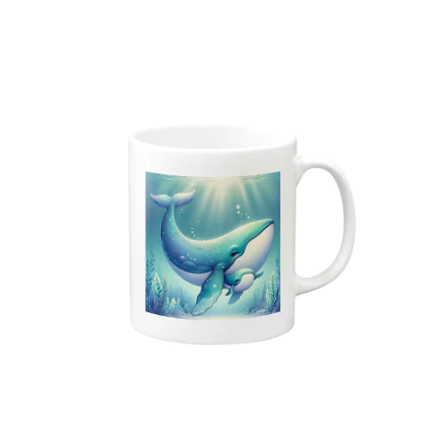 ほのぼのクジラの親子 Mug