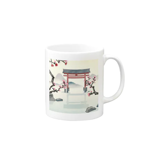 桜と鳥居　ー Cherry Blossoms and Torii ー Mug