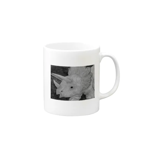 トリケラトプス　モノクロ Mug