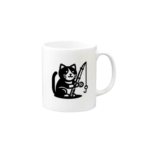 釣り猫 Mug