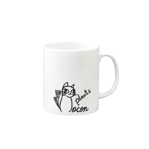 ロコン猫 ブラック Mug