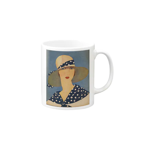 lady wearing a sun hat Mug