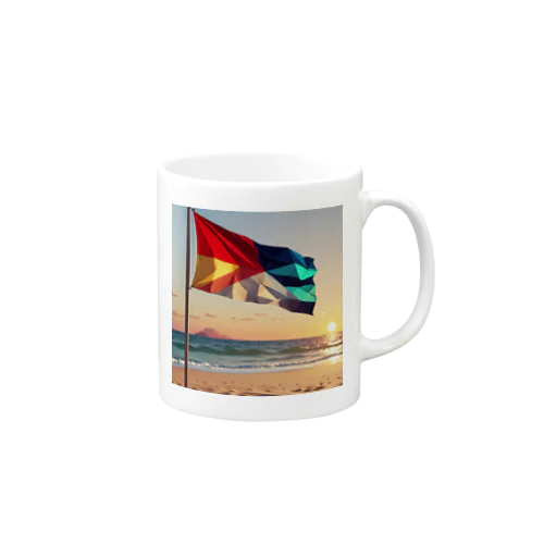 風になびくビーチフラッグ Mug