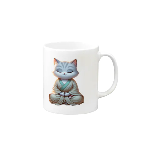 瞑想している猫菩薩 Mug