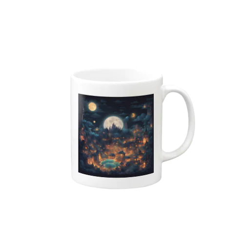 異世界風夜の町 Mug