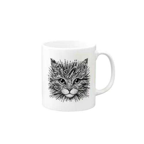 芸術ねこ鉛筆まる Mug