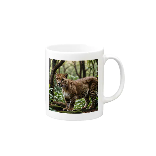 ジャングルを歩くヒョウ Mug