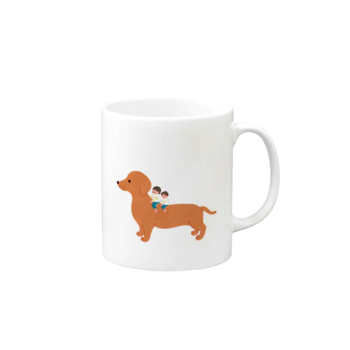 Kids on the dog Mug