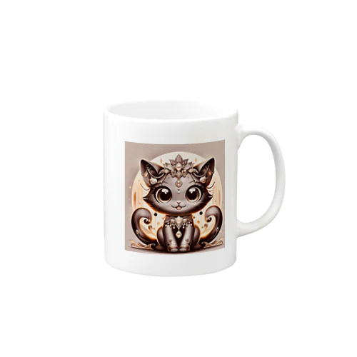 可愛く美しく煌びやかな猫の神様 Mug