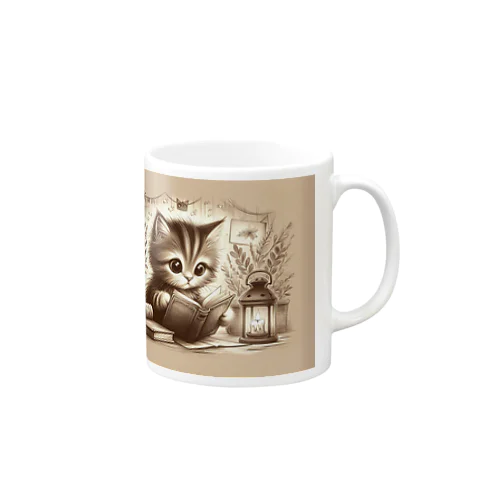 読書家の子猫 Mug