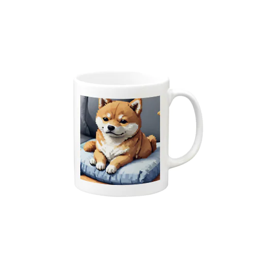 クッションの上でくつろぐ柴犬 Mug