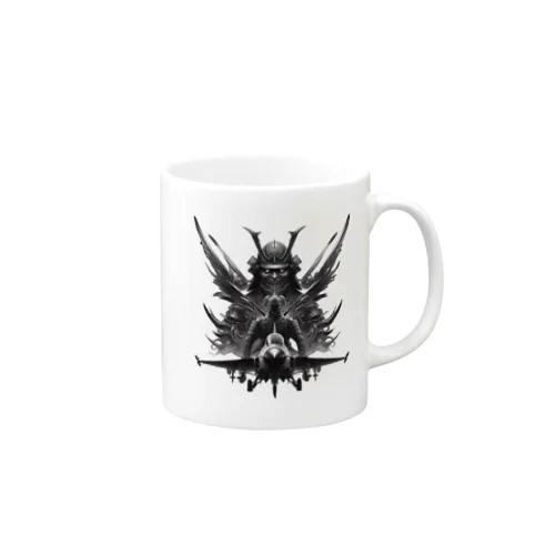 武士と戦闘機 Mug