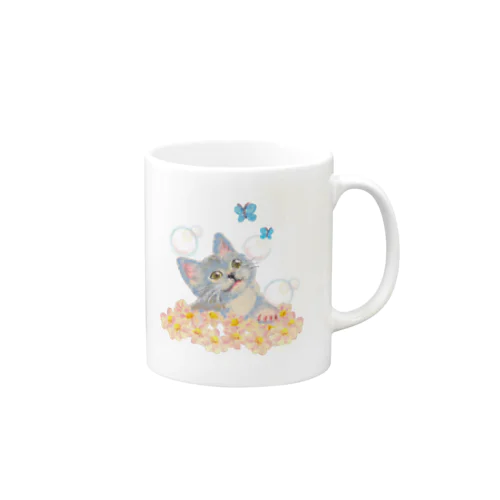 lovely afternoon 雑貨　ネコ・お花・蝶々 Mug