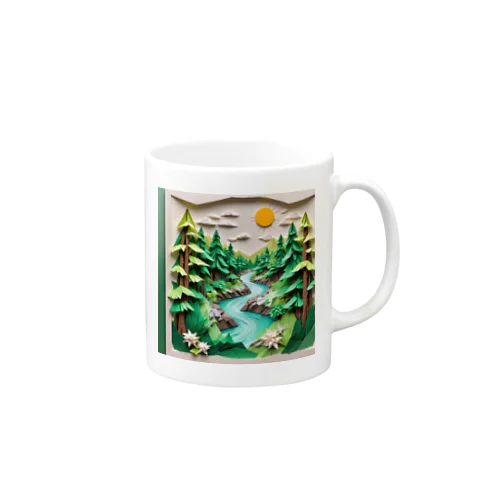 折り紙アート　森林 Mug