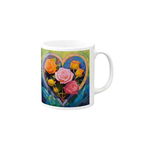 薔薇とハート -yellow02- Mug