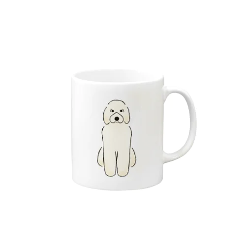 おすわりのゴールデンドゥードル Mug