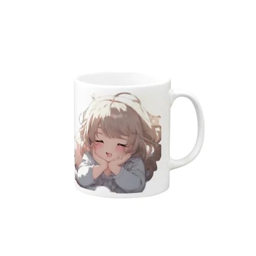 眠れない夜の可愛い少女 Mug