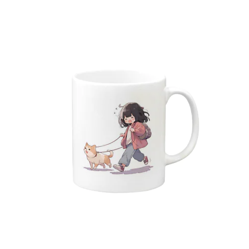 猫を散歩するマグカップ Mug