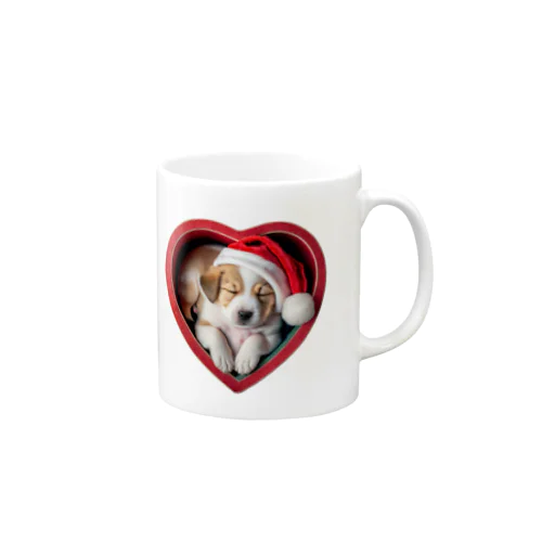 クリスマスの癒しの子犬 Mug