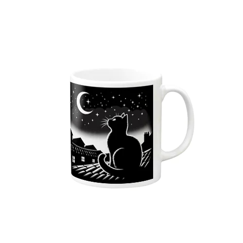 月夜の猫 Mug