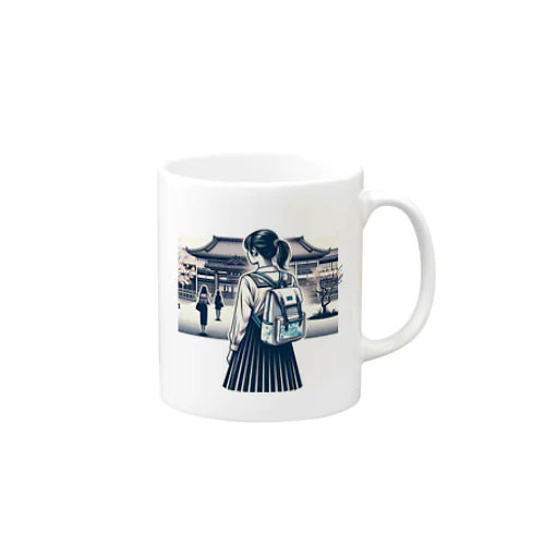 修学旅行生の後ろ姿 Mug