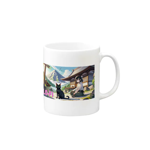 時空の旅猫アルトとミアの山間の寺院 Mug