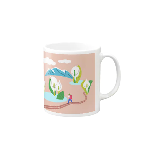 あの水辺　山と水芭蕉　サーモンピンク Mug