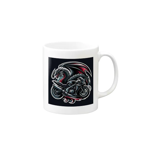 ドラゴンとバイクの融合: 力とスピードの象徴 Mug