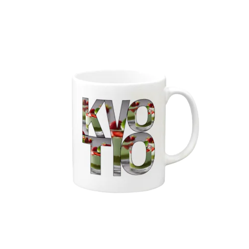 KYOTO ロゴ 抹茶スイーツ柄切り抜き Mug