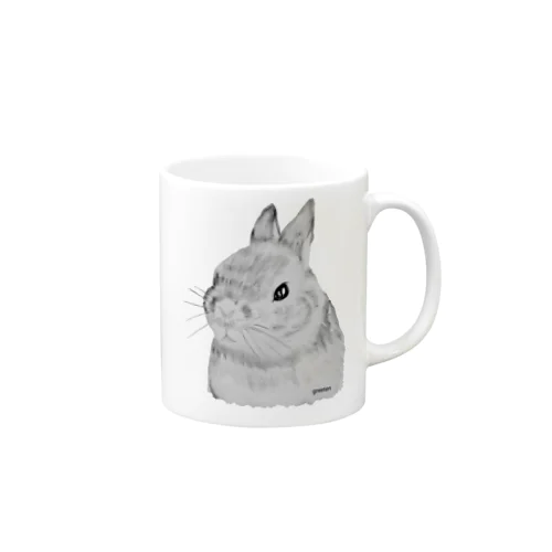 うさぎ　アートモノクロ Mug