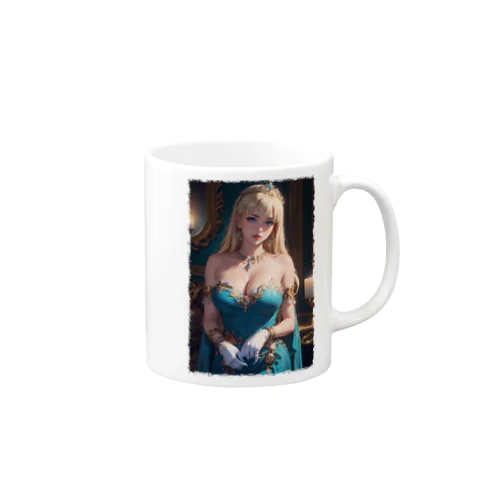 青いドレスの皇女 Mug