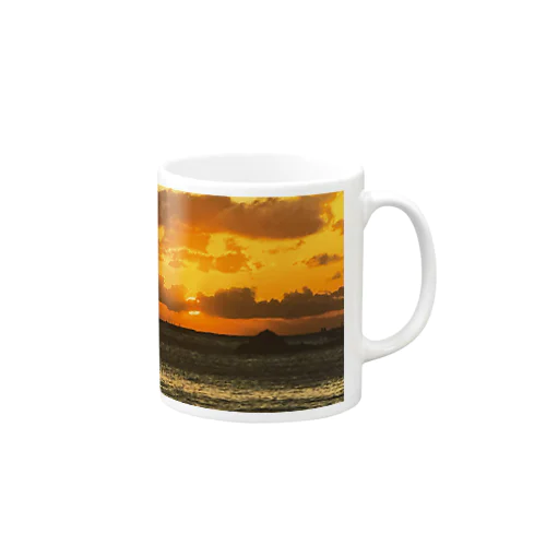 夕陽の海 Mug