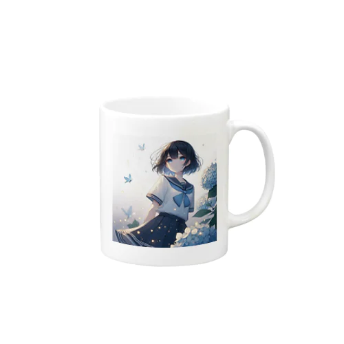 紫陽花と女子高生 Mug