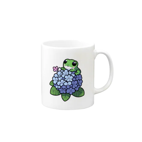 あじさいの花と🐸カエル君 Mug