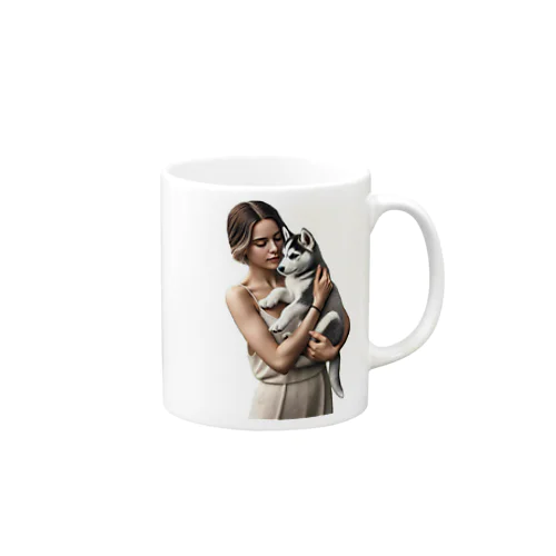 かわいさ満点！子犬のハスキー！ Mug