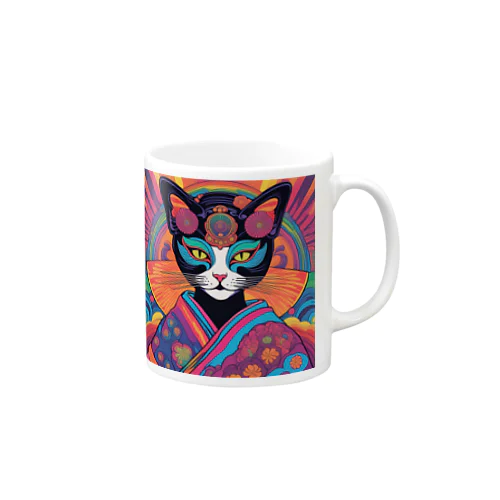 芸者　黒猫 Mug