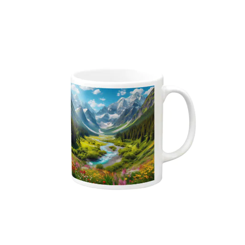 山間の風景 Mug