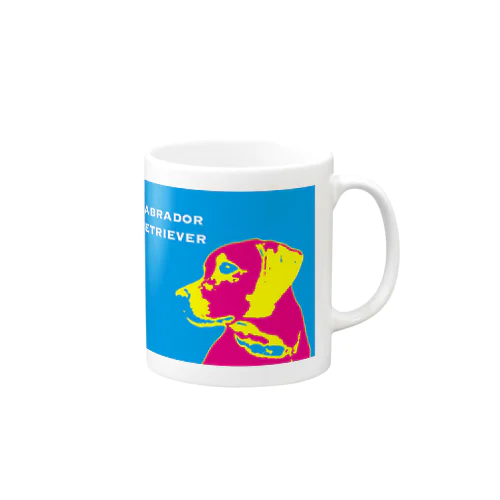 ラブラドール　抽象化ピンク×ブルー Mug