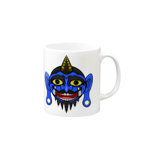 Blue ogre face マグカップ