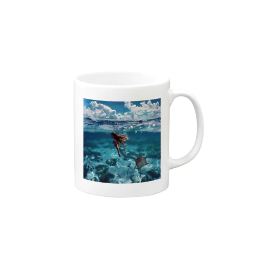 モルジブの大海原で人魚が泳いでいますsanae2074 Mug