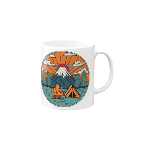 富士山とキャンプ Mug